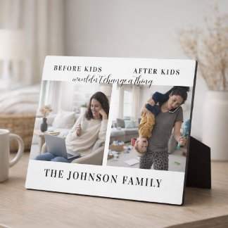 Funny Before & After Kids Mother's Day 2 Photo フォトプラーク