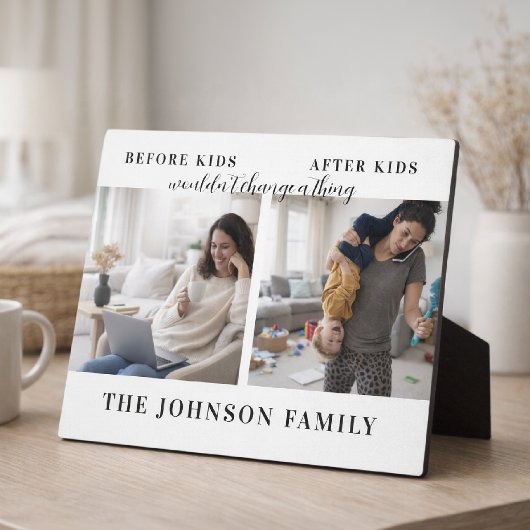 Funny Before & After Kids Mother's Day 2 Photo フォトプラーク