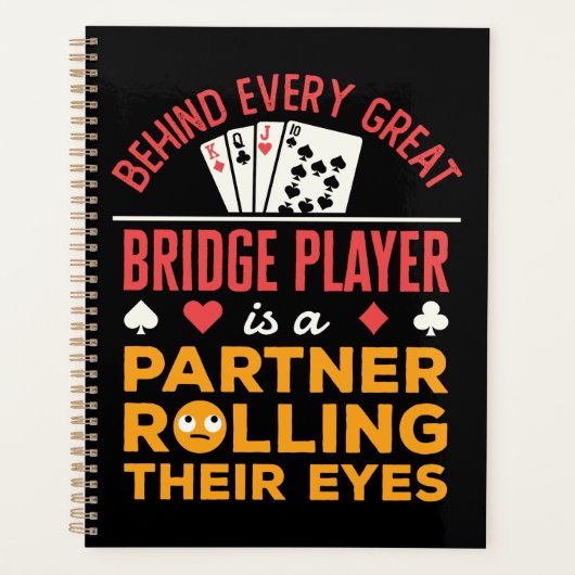 Funny Behind Every Great Bridge Player Partner プランナー手帳 (正面)