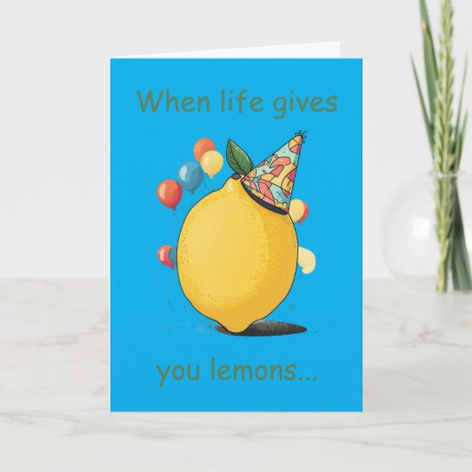 Funny Belated Birthday Message: Lemon Theme カード (正面)