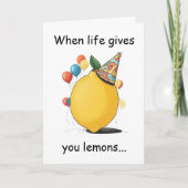 Funny Belated Birthday Message: Lemon Theme カード (正面)