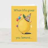 Funny Belated Birthday Message: Lemon Theme カード (正面)
