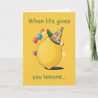 Funny Belated Birthday Message: Lemon Theme カード