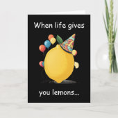 Funny Belated Birthday Message: Lemon Theme カード (正面)