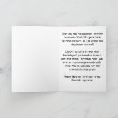 Funny Belated Birthday Message: Lemon Theme カード (内部)