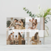 Funny belated Christmas family photo シーズンカード (スタンド正面)