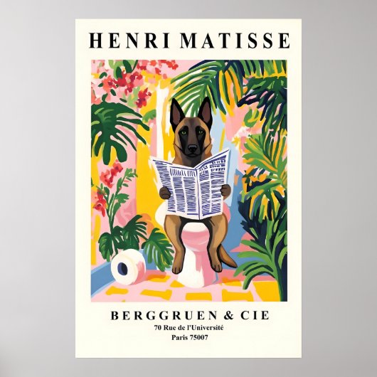 Funny Belgian Malinois Art - Henri Matisse ポスター (正面)