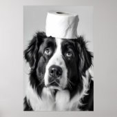 Funny Bernese Mountain Dog Bathroom Print, Toilet ポスター (正面)
