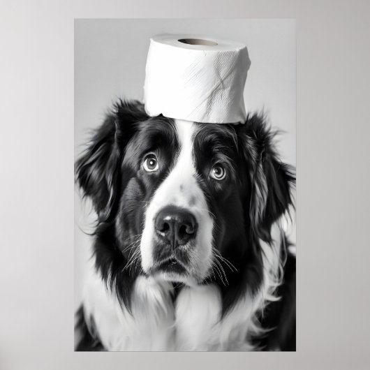 Funny Bernese Mountain Dog Bathroom Print, Toilet ポスター (正面)