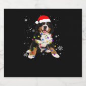 Funny Bernese Mountain Dog Lights Christmas Matchi スパークリングワインラベル (シングルラベル)