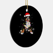 Funny Bernese Mountain Dog Lights Christmas Matchi セラミックオーナメント (右)