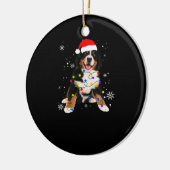 Funny Bernese Mountain Dog Lights Christmas Matchi セラミックオーナメント (左)