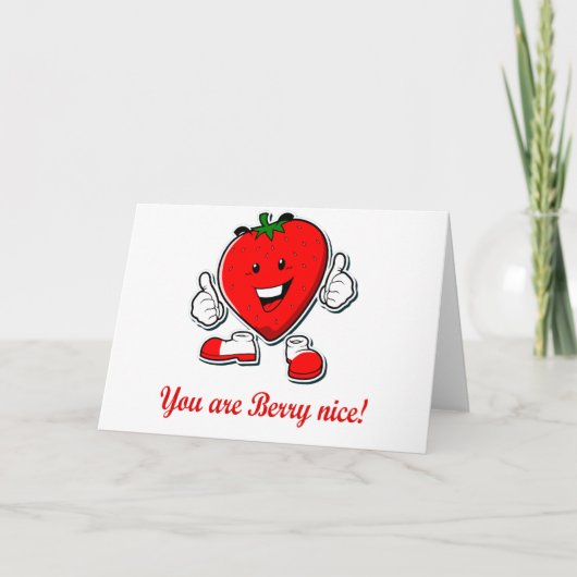 Funny Berry nice unique strawberry pun quote カード (正面)