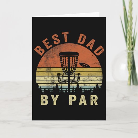 Funny Best Dad By Par Disc Golf Father's Day Men  カード (正面)