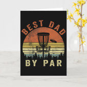 Funny Best Dad By Par Disc Golf Father's Day Men  カード (黄色い花)