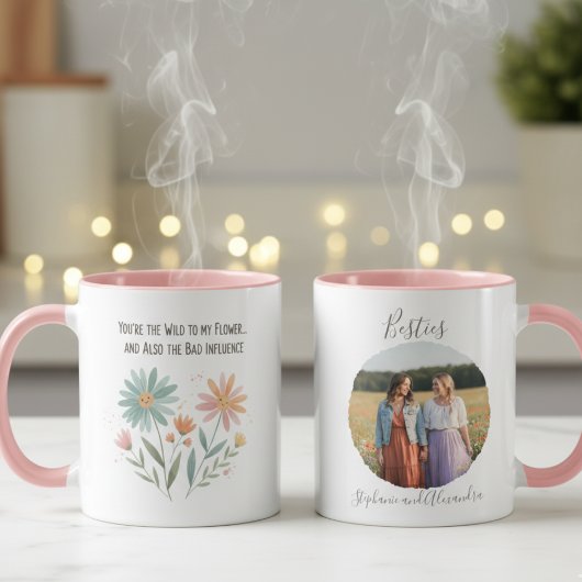 Funny Best Friend Mug – Wild Flower Bad Influence マグカップ