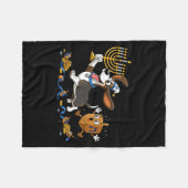 Funny Bet Hound Dreidel Menorah Hanukkah Kids Wome フリースブランケット (正面(横))