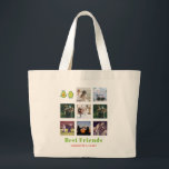 Funny BFF PHOTO COLLAGE Gift Personalized AVOCADO ラージトートバッグ<br><div class="desc">Super cute kawaii Avocado best friends themed photo collage gift. Perfect gift for your BFF on Friendship day, for her or his birthday, Christmas or as a leaving, missing you keepsake gift. Add your friendship photo showing fun times, holidays, games, sports, sharing a hobby, selfies, nights out. days out, insta...</div>