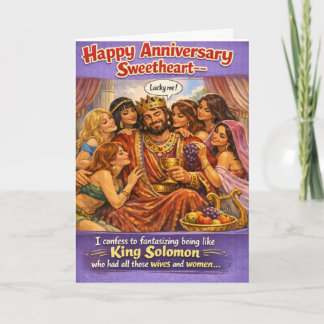 Funny biblical happy wedding anniversary to wife カード