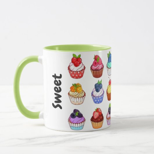 Funny bicolour cupcake coffee mug マグカップ (左)