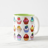 Funny bicolour cupcake coffee mug マグカップ (正面右)