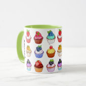 Funny bicolour cupcake coffee mug マグカップ (正面左)