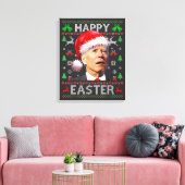 Funny Biden Confused Happy Easter Ugly Christmas キャンバスプリント (インサイチュ (リビング))