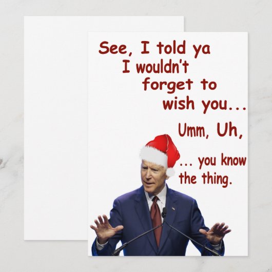 Funny Biden Merry Christmas Xmas Gift シーズンカード (正面/裏面)