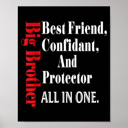 Funny Big Brother Definition Birthday Men Teens Yo ポスター (正面)