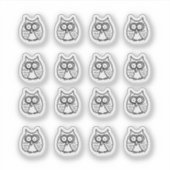 Funny Big Eyes Cartoon Owls シール (正面)