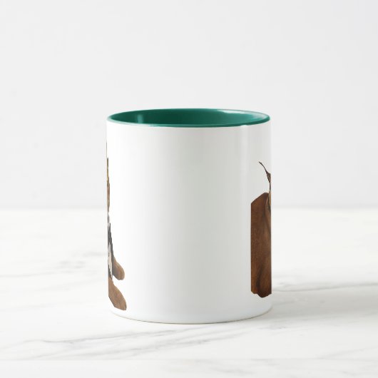 Funny Big Floppa Birthday Cat Meme Double Sided  マグカップ (中央)