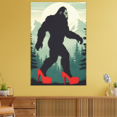 Funny Bigfoot キャンバスプリント (インサイチュ (リビング))