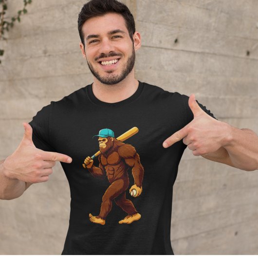 Funny Bigfoot Baseball Player Tシャツ