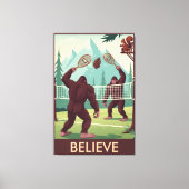 Funny Bigfoot believe キャンバスプリント (正面)
