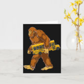 Funny Bigfoot Bus Driver Sasquatch School Bus Love カード (黄色い花)
