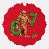 Funny Bigfoot Christmas Ornament – Paper Design  オーナメントカード (裏面)