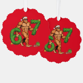 Funny Bigfoot Christmas Ornament – Paper Design  オーナメントカード