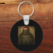 Funny Bigfoot Christmas – Xmas Sasquatch Mugshot キーホルダー (正面)