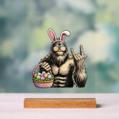 Funny Bigfoot Easter Egg Rock Sasquatch Easter Day アクリルサイン (ニュートラル)