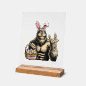 Funny Bigfoot Easter Egg Rock Sasquatch Easter Day アクリルサイン (傾斜)