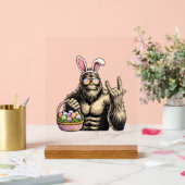 Funny Bigfoot Easter Egg Rock Sasquatch Easter Day アクリルサイン (ウェディング)