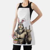 Funny Bigfoot Easter Egg Rock Sasquatch Easter Day エプロン (インサイチュ)