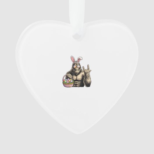 Funny Bigfoot Easter Egg Rock Sasquatch Easter Day オーナメント (正面)