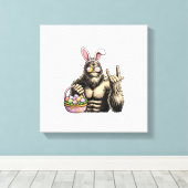 Funny Bigfoot Easter Egg Rock Sasquatch Easter Day キャンバスプリント (インサイチュ (ウッドフロア))