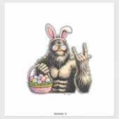 Funny Bigfoot Easter Egg Rock Sasquatch Easter Day シール (シート)