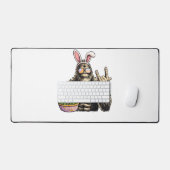 Funny Bigfoot Easter Egg Rock Sasquatch Easter Day デスクマット (キーボード&マウス)