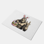 Funny Bigfoot Easter Egg Rock Sasquatch Easter Day ドアマット (アングル)