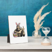 Funny Bigfoot Easter Egg Rock Sasquatch Easter Day フォトプラーク (側面)