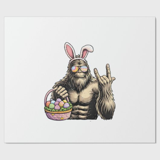Funny Bigfoot Easter Egg Rock Sasquatch Easter Day ラッピングペーパー (フラット)
