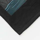 Funny Bigfoot Fishing Mens Alien Sasquatch Fishing フリースブランケット (角)